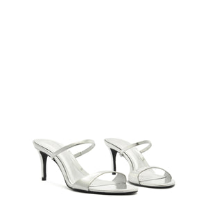 Jessica Mid Mule Metallic Sandal in Prata