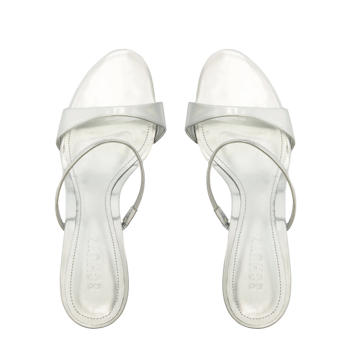 Jessica Mid Mule Metallic Sandal in Prata