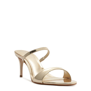 Jessica Mid Mule Metallic Sandal in Platina