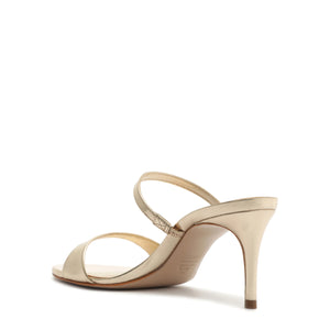 Jessica Mid Mule Metallic Sandal in Platina