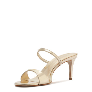 Jessica Mid Mule Metallic Sandal in Platina