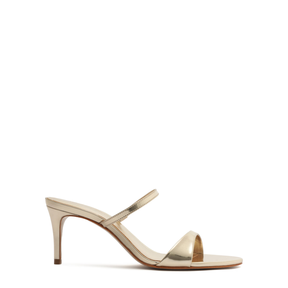Jessica Mid Mule Metallic Sandal in Platina