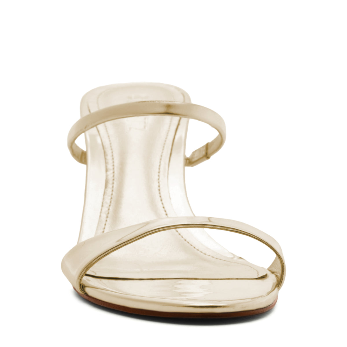 Jessica Mid Mule Metallic Sandal in Platina