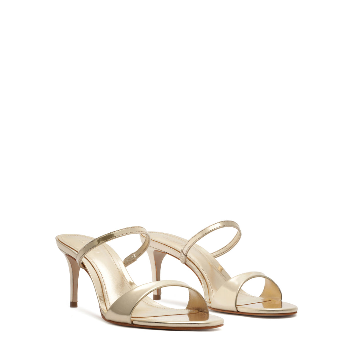 Jessica Mid Mule Metallic Sandal in Platina