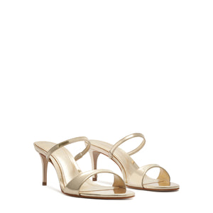 Jessica Mid Mule Metallic Sandal in Platina
