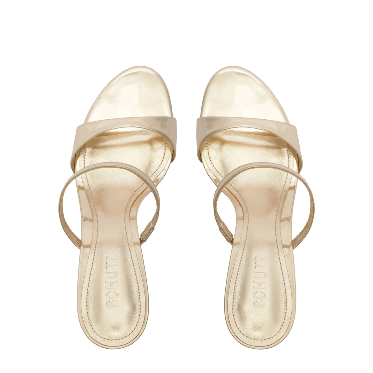 Jessica Mid Mule Metallic Sandal in Platina