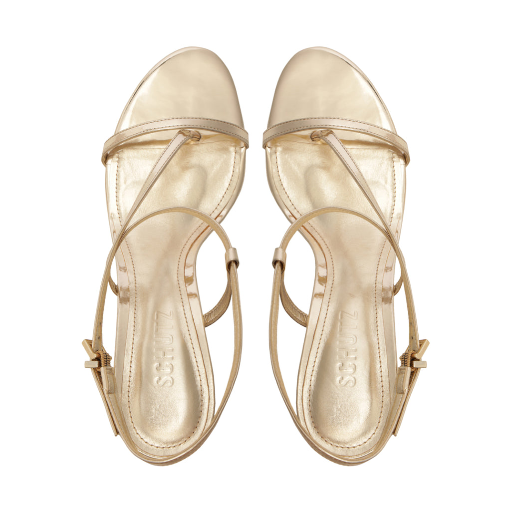 Azure Mid Metallic Sandal in Platina