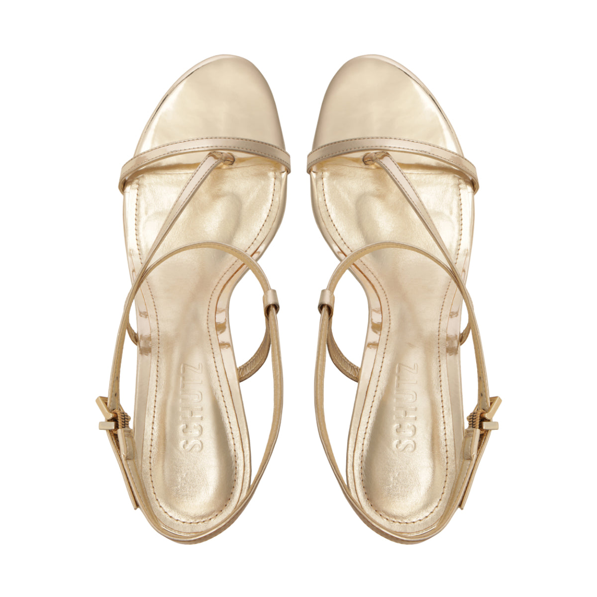 Azure Mid Metallic Sandal in Platina