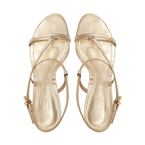 Azure Mid Metallic Sandal in Platina