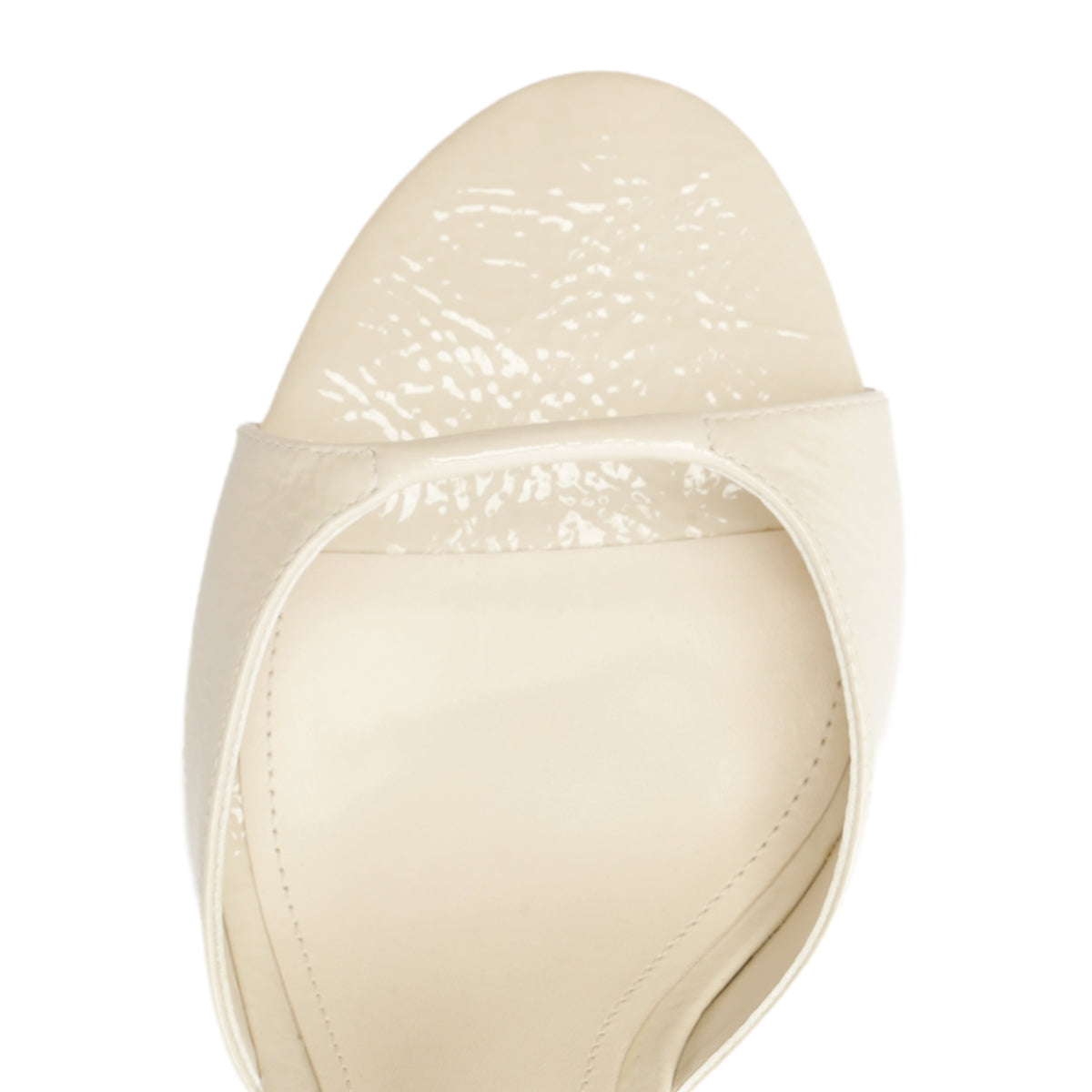 Arlette Mule Patent Leather Sandal in Sugar White