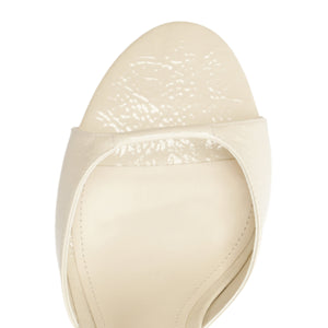 Arlette Mule Patent Leather Sandal in Sugar White