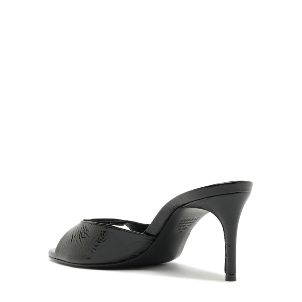 Arlette Mule Patent Leather Sandal in Black