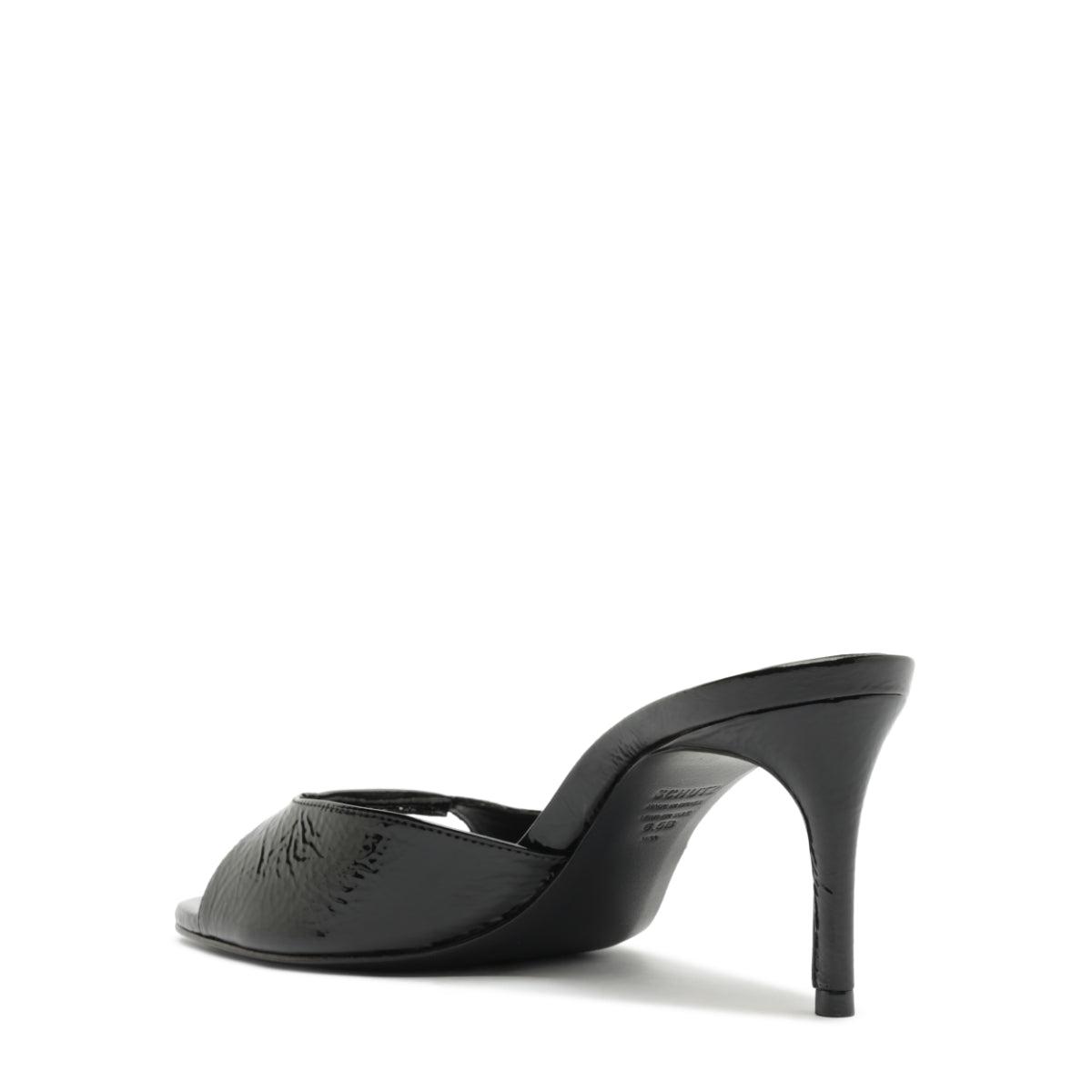 Arlette Mule Patent Leather Sandal in Black