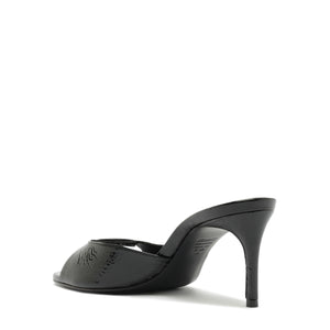 Arlette Mule Patent Leather Sandal in Black