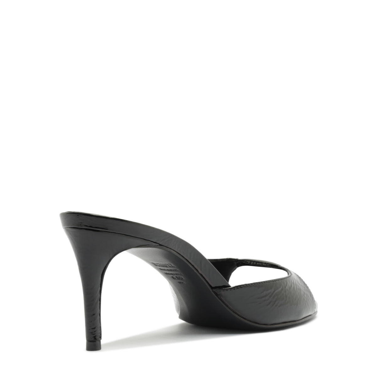 Arlette Mule Patent Leather Sandal in Black