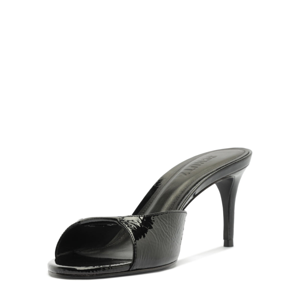 Arlette Mule Patent Leather Sandal in Black