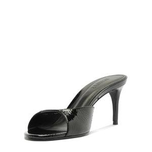 Arlette Mule Patent Leather Sandal in Black