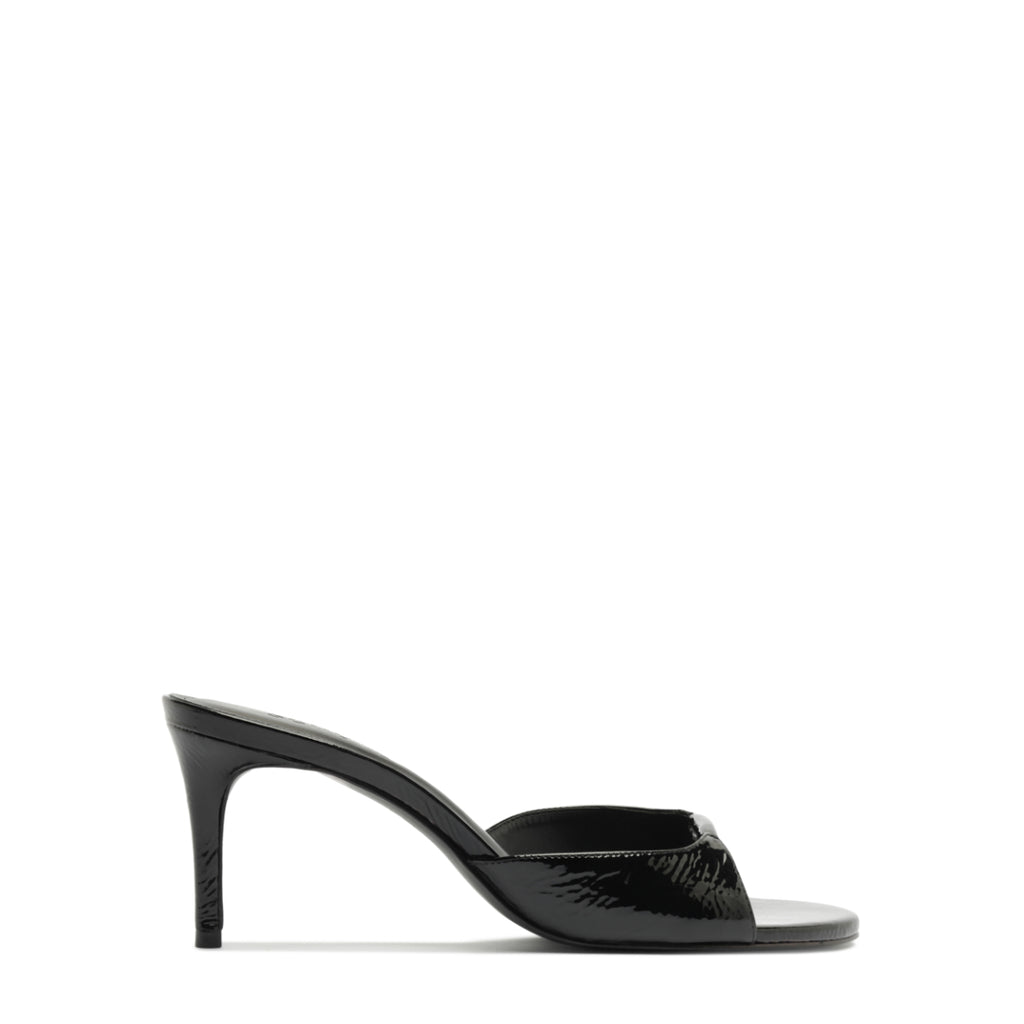 Arlette Mule Patent Leather Sandal in Black