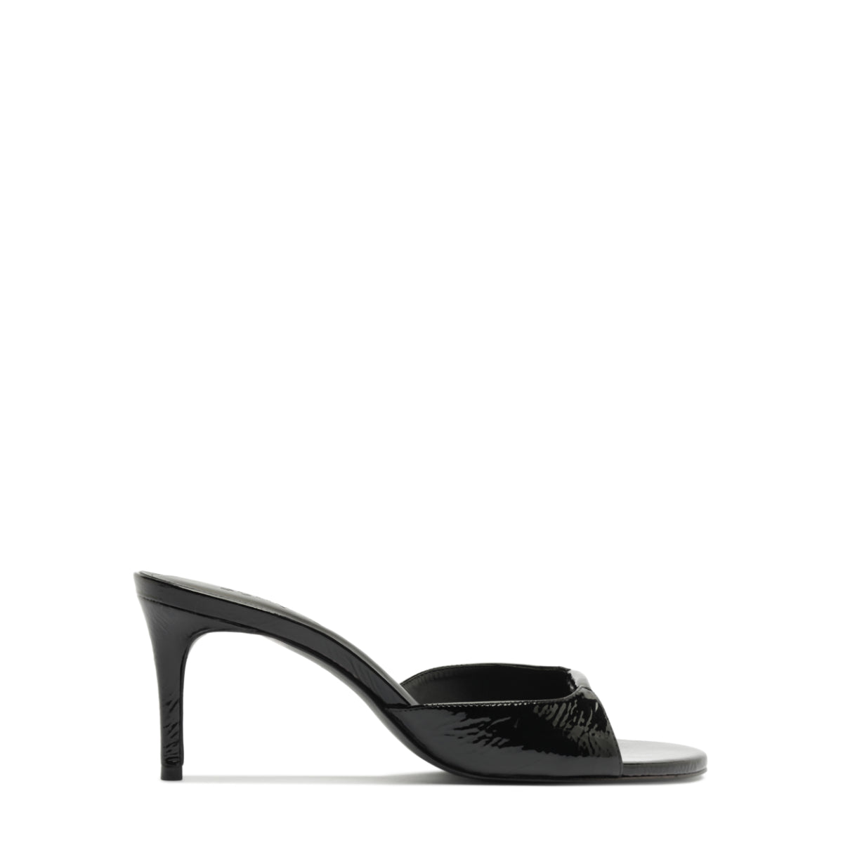Arlette Mule Patent Leather Sandal in Black
