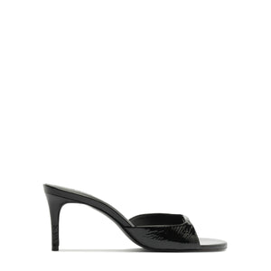 Arlette Mule Patent Leather Sandal in Black
