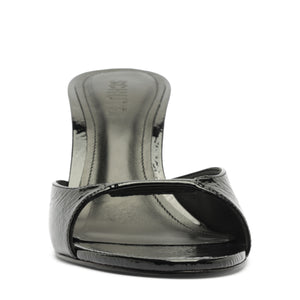 Arlette Mule Patent Leather Sandal in Black