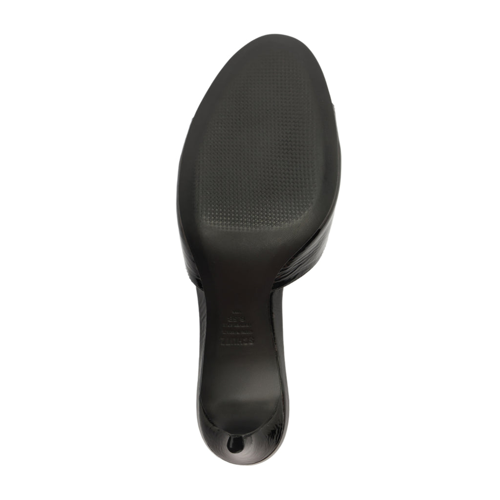 Arlette Mule Patent Leather Sandal in Black