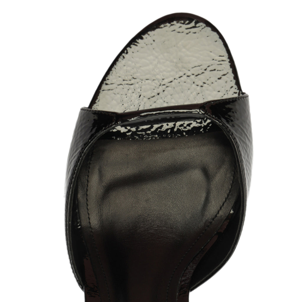 Arlette Mule Patent Leather Sandal in Black