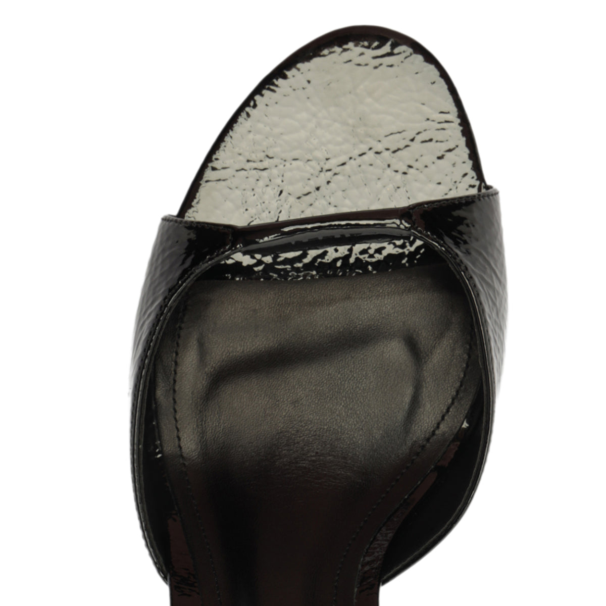 Arlette Mule Patent Leather Sandal in Black