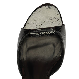 Arlette Mule Patent Leather Sandal in Black