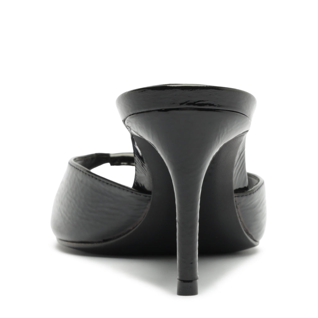 Arlette Mule Patent Leather Sandal in Black