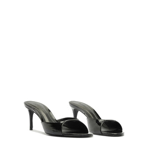 Arlette Mule Patent Leather Sandal in Black