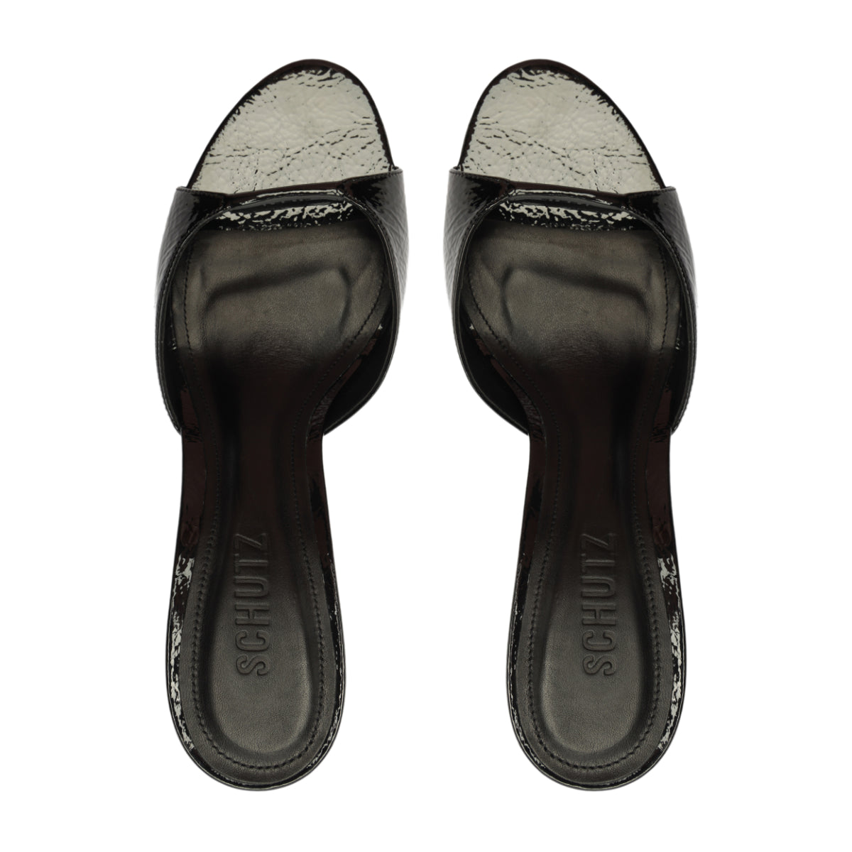 Arlette Mule Patent Leather Sandal in Black