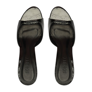 Arlette Mule Patent Leather Sandal in Black