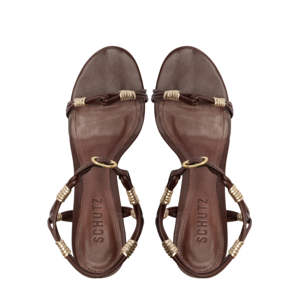 Nara Mid Sandal in Root Brown