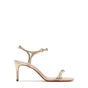 Nara Mid Metallic Sandal in Platinum