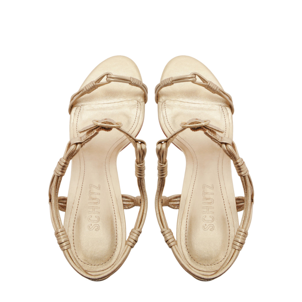 Nara Mid Metallic Sandal in Platinum