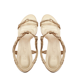 Nara Mid Metallic Sandal in Platinum