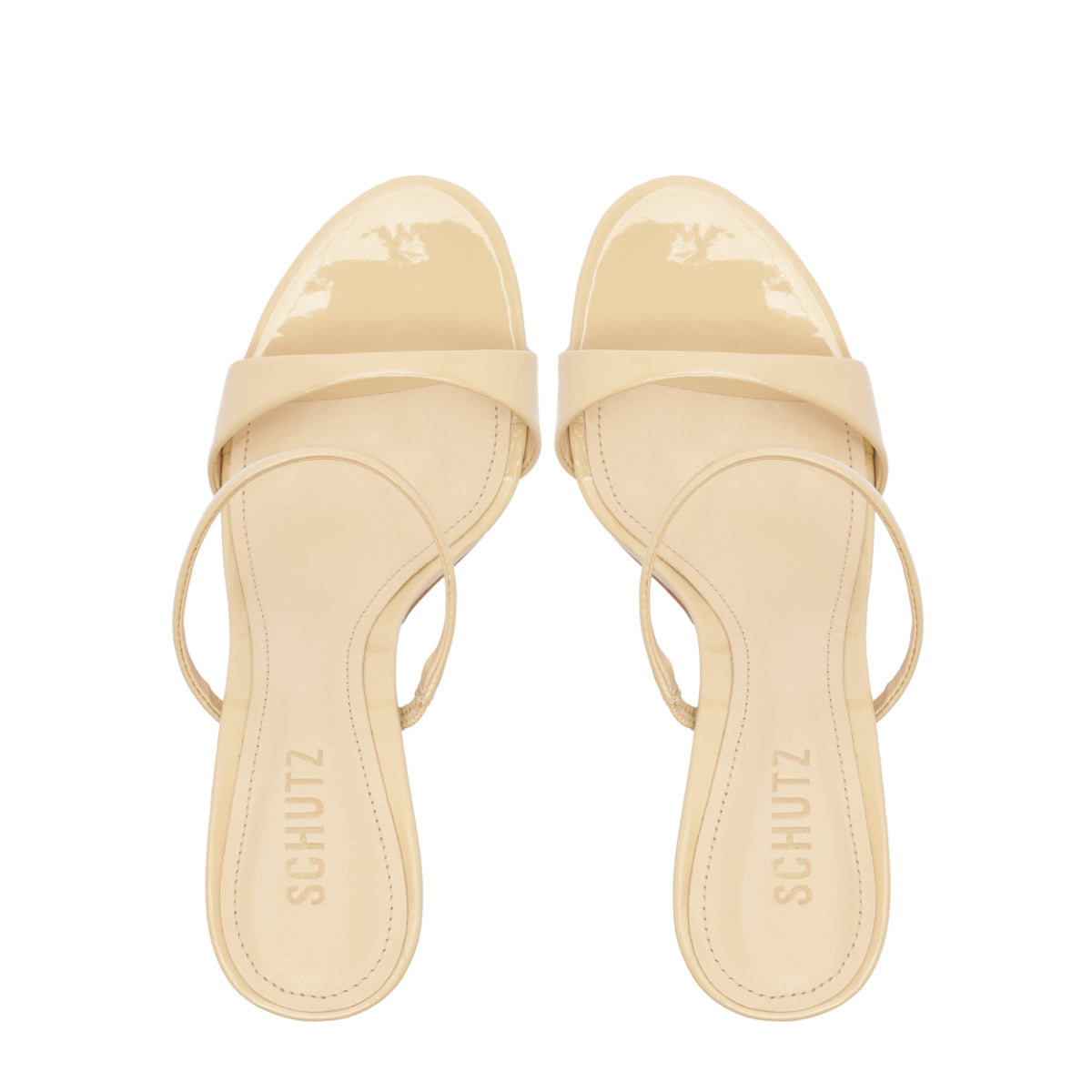 Jessica Mule Patent Sandal in Natural Nibs