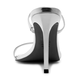 Jessica Mule Metallic Sandal in Prata
