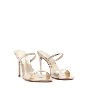Jessica Mule Metallic Sandal in Platina