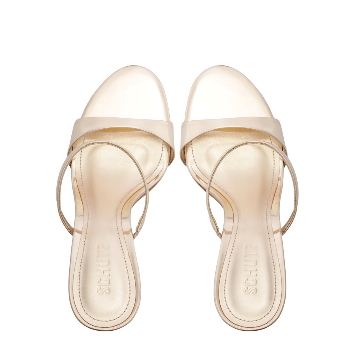 Jessica Mule Metallic Sandal in Platina
