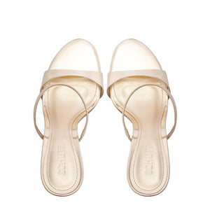 Jessica Mule Metallic Sandal in Platina