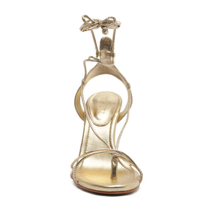 Demetria Metallic Sandal in Platinum