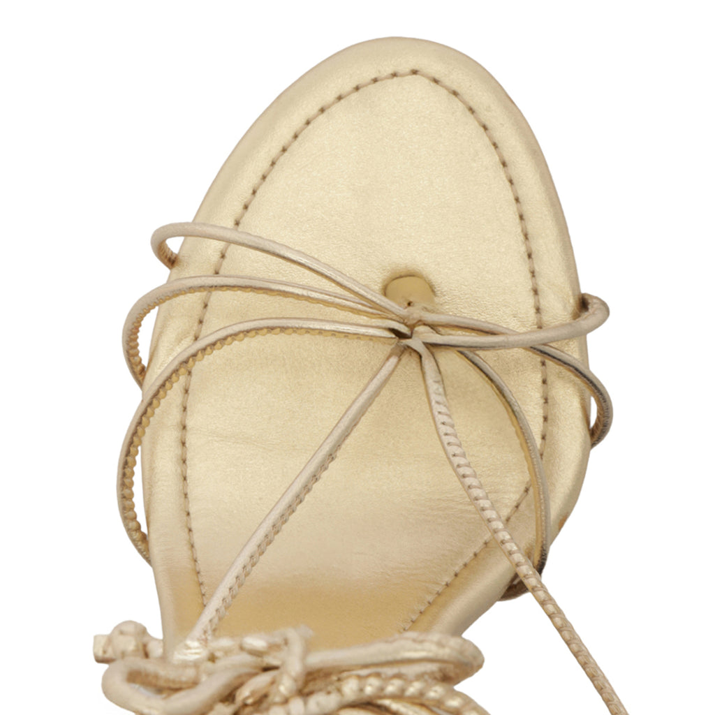 Demetria Metallic Sandal in Platinum