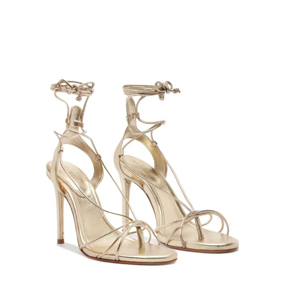 Demetria Metallic Sandal in Platinum