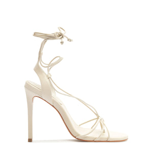 Demetria Leather Sandal in Sugar White