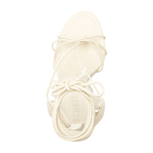 Demetria Leather Sandal in Sugar White