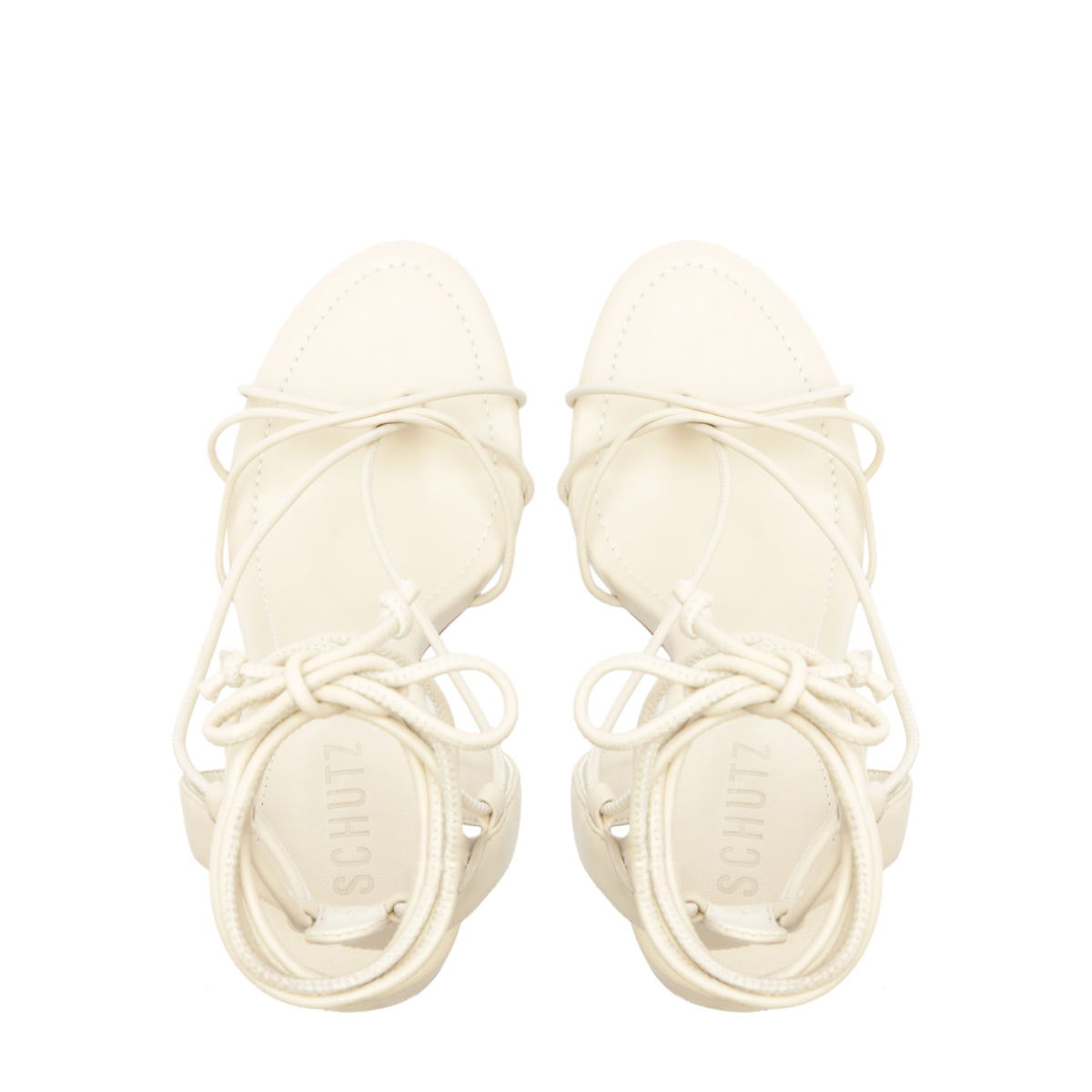 Demetria Leather Sandal in Sugar White