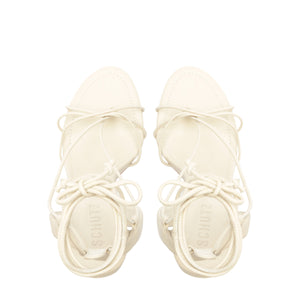 Demetria Leather Sandal in Sugar White