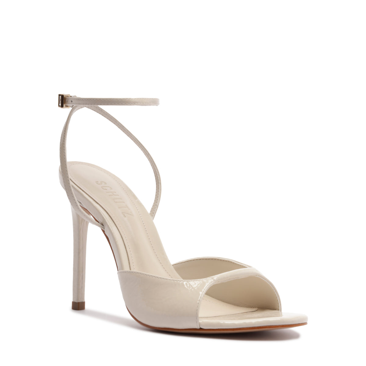 Arlette Patent Leather Sandal in Sugar White